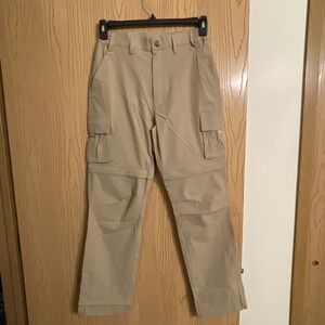 Men's MagcoMsen Hiking Pants Zip Off Convertible OutdoorNylon Khaki Size 30 X 30